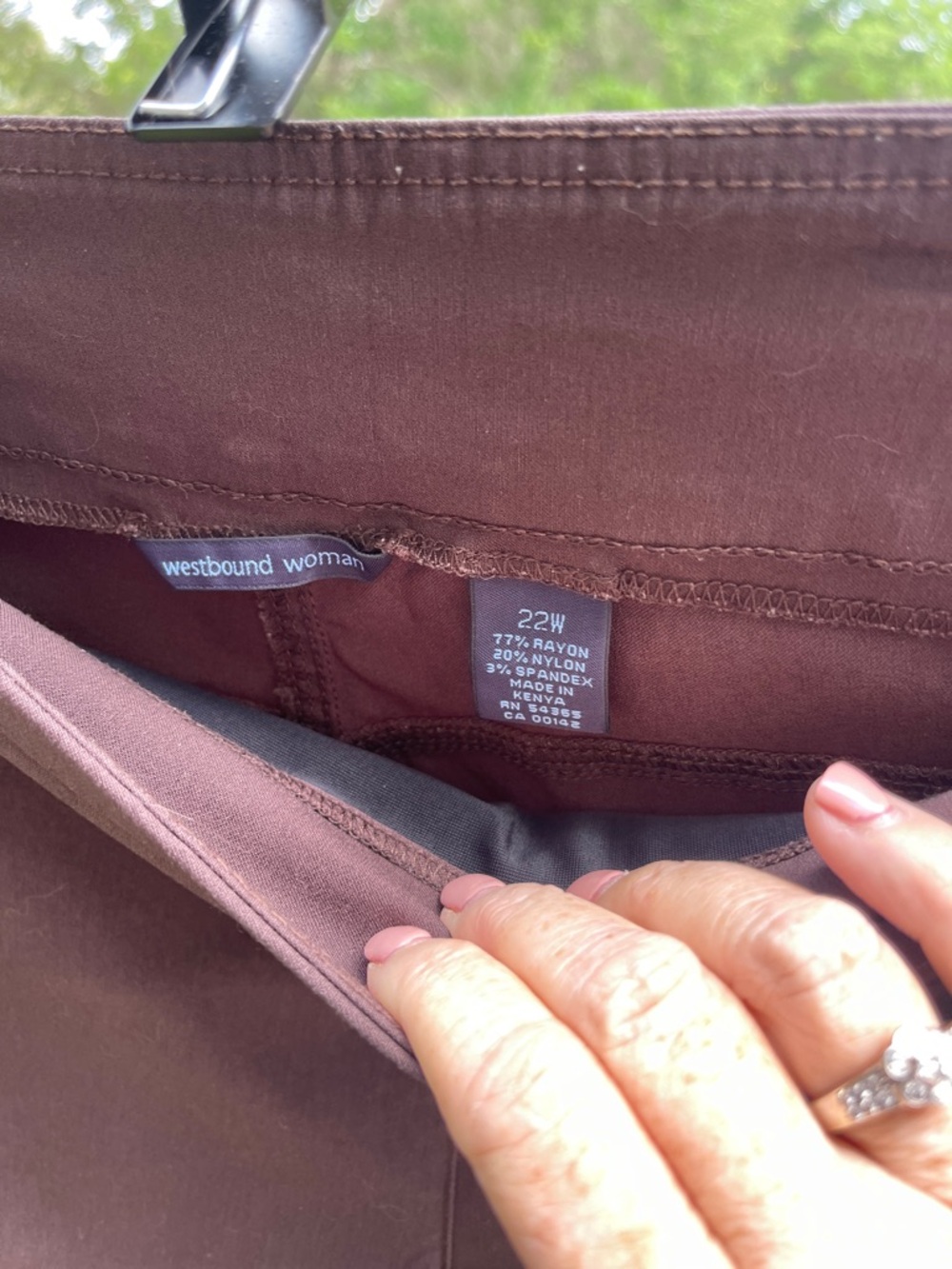 Women's Dark Brown Capri Pants - Picture 4 of 5